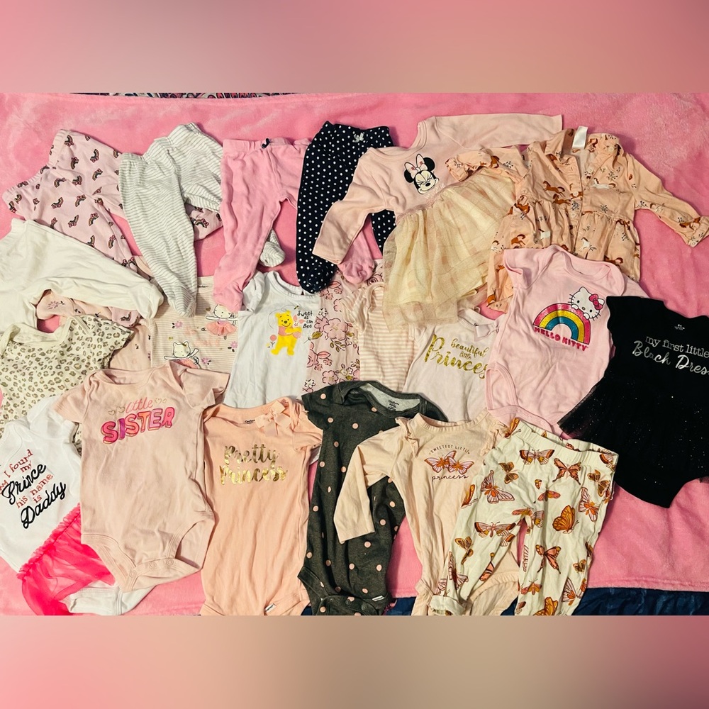 Bundle of baby girl clothes